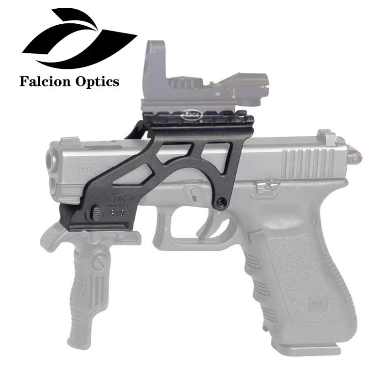 

Tactical Light Weight Polymer Flashlight Scope Mount with Picatinny For Glock Handgun Pistol 17 19 20 21 22 23 34 Gen 3 & 4, Black