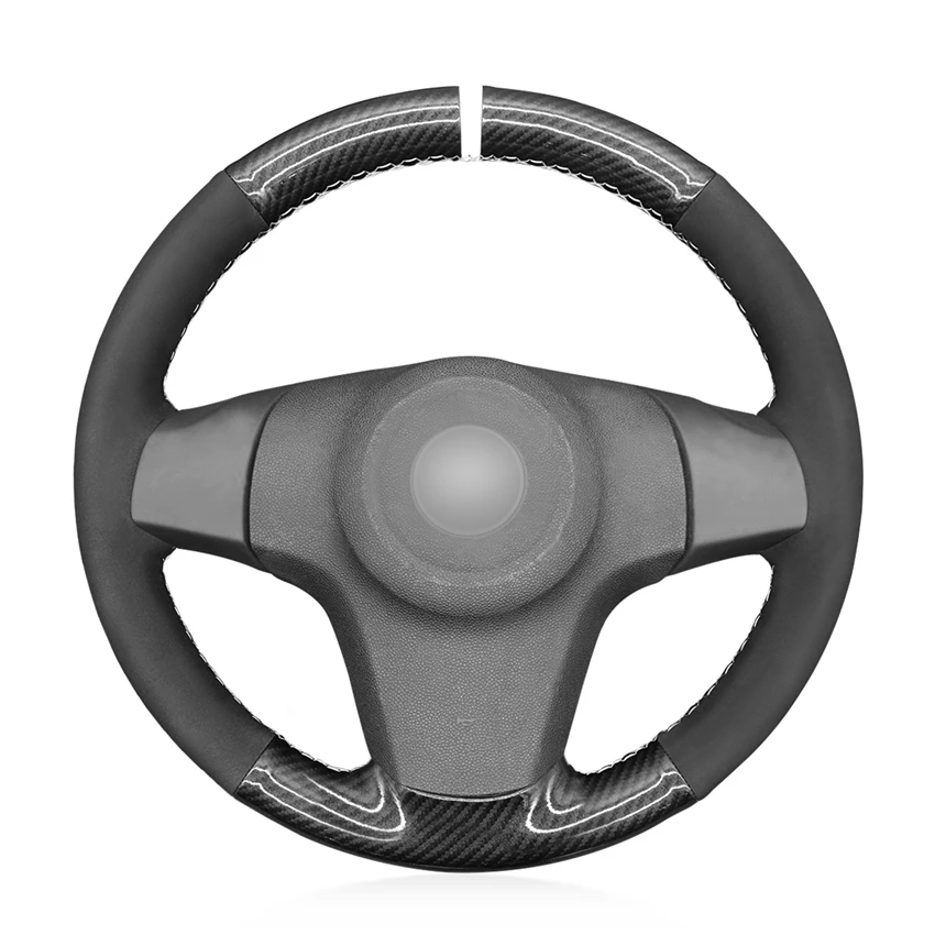 

Custom Hand Stitching Carbon Suede Steering Wheel Cover for Vauxhall Opel Corsa D Chevrolet Niva 3-Spoke