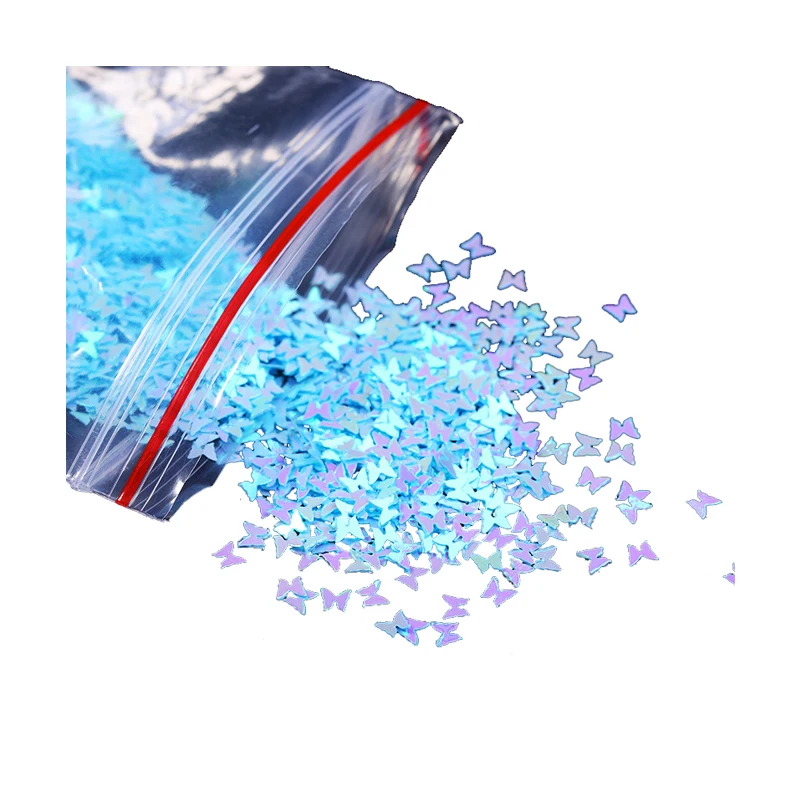 

2021 New Style Nail Art Decoration 3D Holographic nail art glitters Butterfly