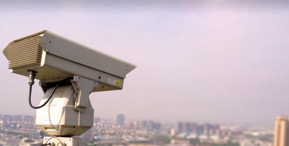 Green laser cameraman toilet tower. USA border Laser Cameras.