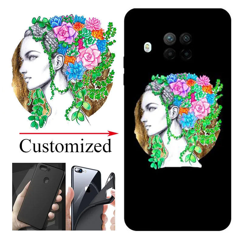 

Ultra Slim Personal Print Shockproof Soft TPU Rubber Back Cell Phone Case Cover For Xiaomi Redmi Note 9 9T 8 8T 7 Pro 10X, Black side