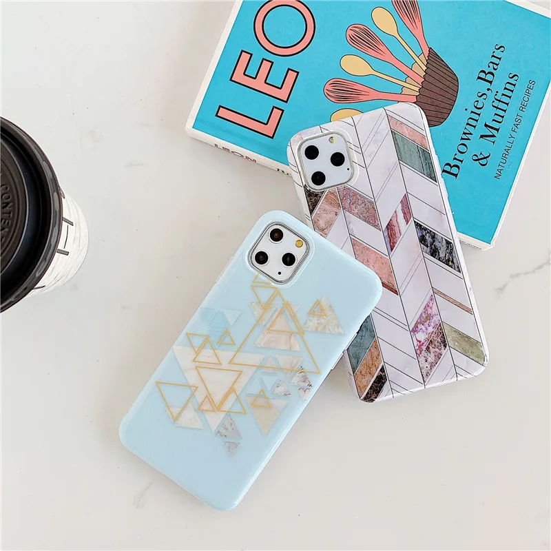 

Shockproof 11 Pro Max IMD Soft TPU Geometry Marble Phone Case For iPhone 12 Pro