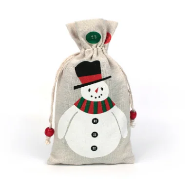 

Christmas Gift Bag Snowflake Snowman Gift Collection bundle Mouth Christmas drawstring bag, 5 colors