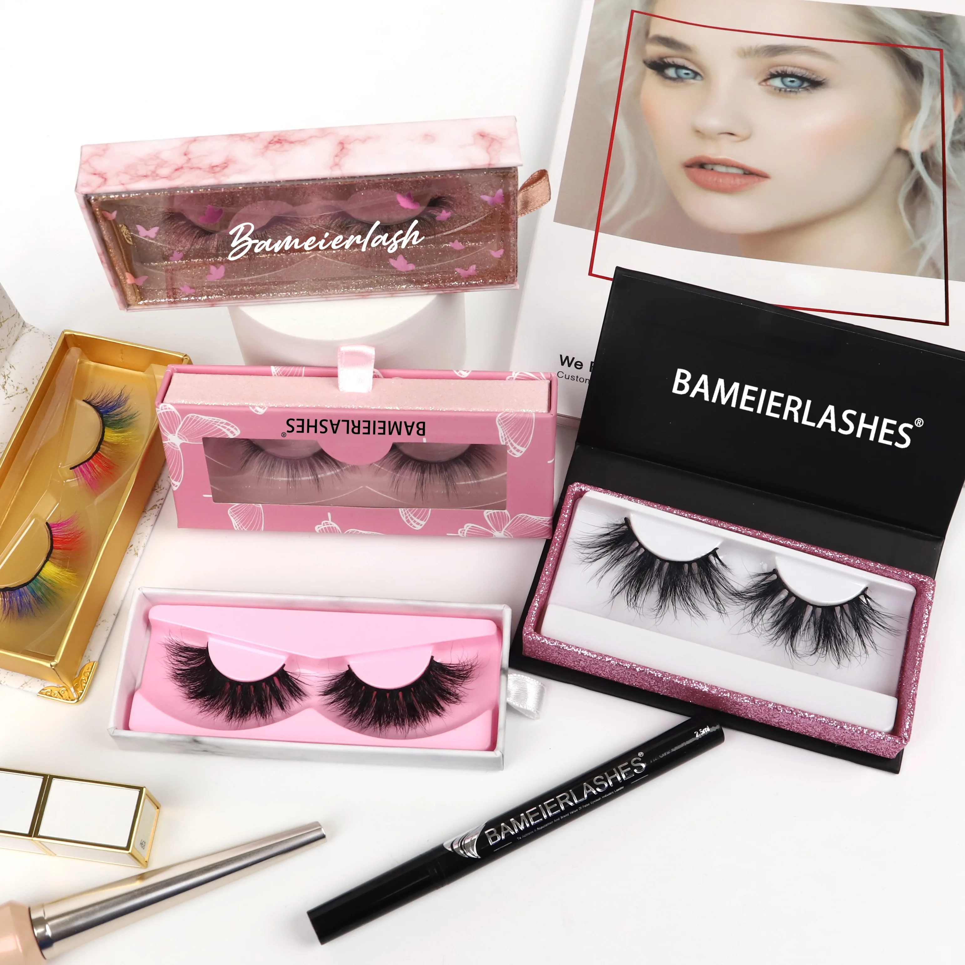 

Mink eyelash wholesale vendor 100% handmade cruelty free mink eyelashes
