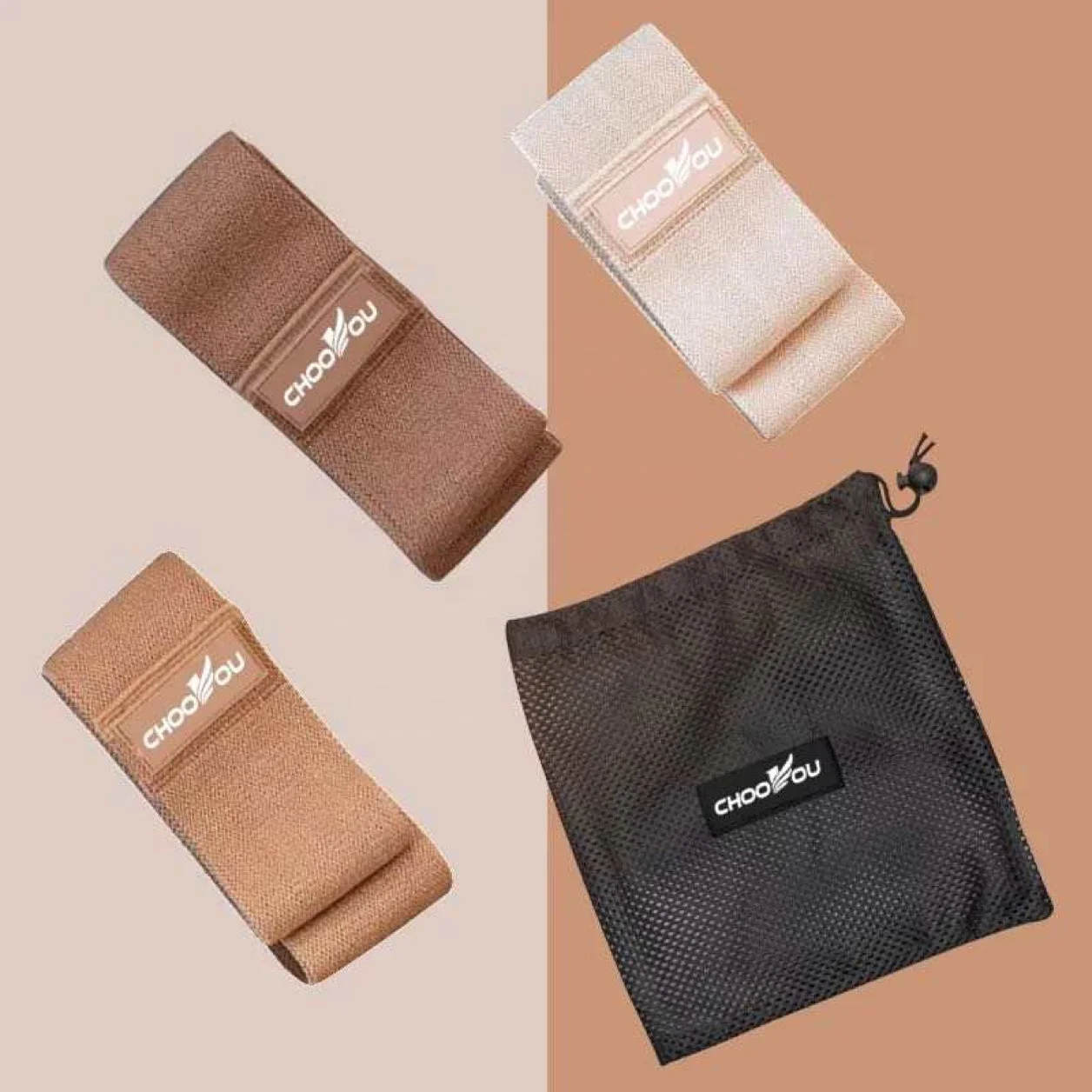 

Wholesale custom resistance fabric fitness exercise workout loop yoga resistance bands, Customized color