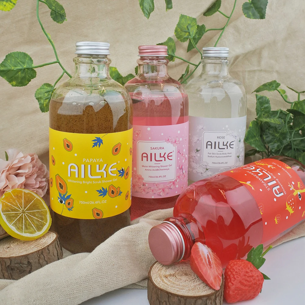 

Fruit Fragrance Moisturizing Skin Whitening Scrub Body Wash 750ml