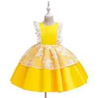 

Western style kids dresses for wedding flower girl dress patterns for party fancy yellow dresses for years old baby girl