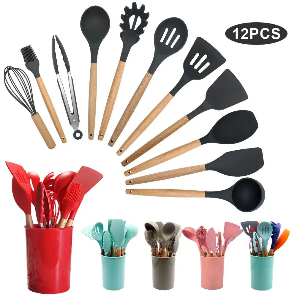 

CHRT Kitchen Accessories 12 pcs Silicone Kitchen Tools Utensils Set for Cooking