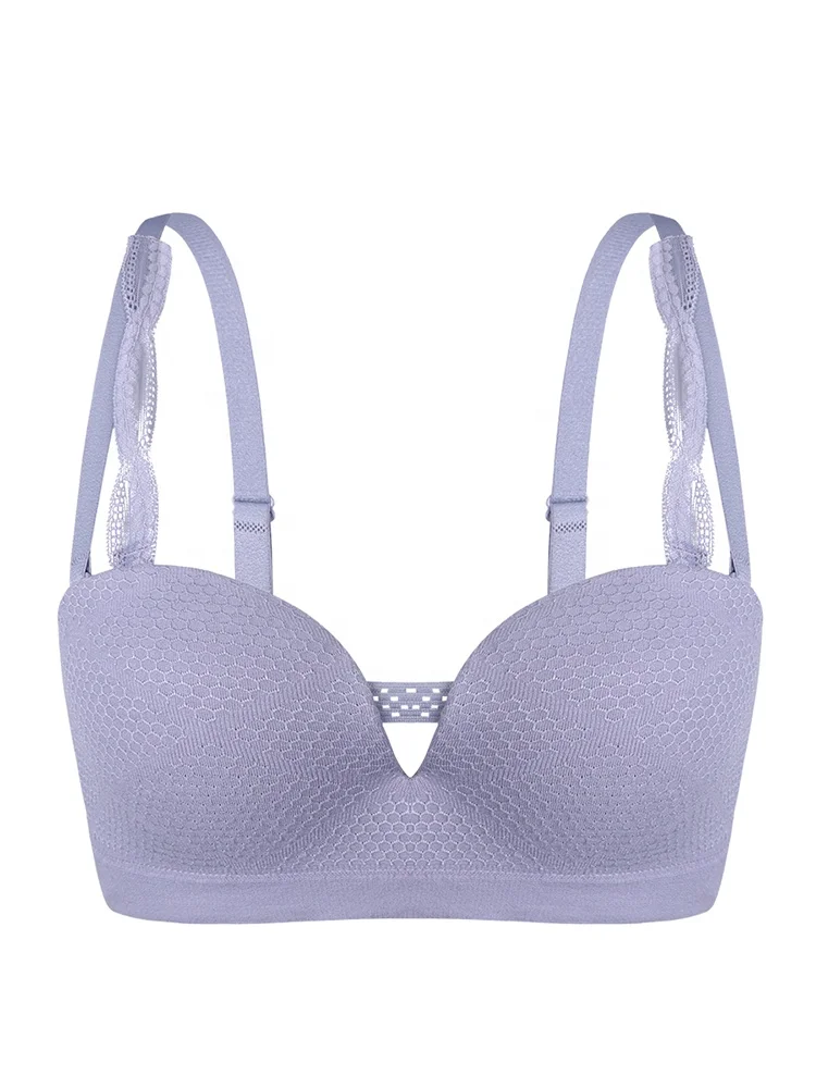 
Japanese new products sexy gathered no steel ring lace thin bra women 