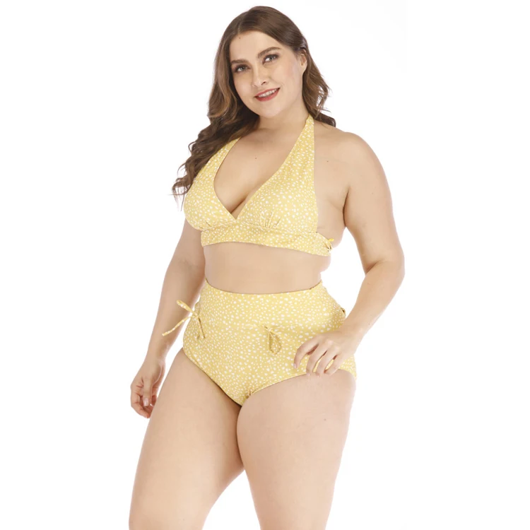 

2020 new swimsuit Amazon wish print dot split xxl xxxl xxxxl plus size bikini