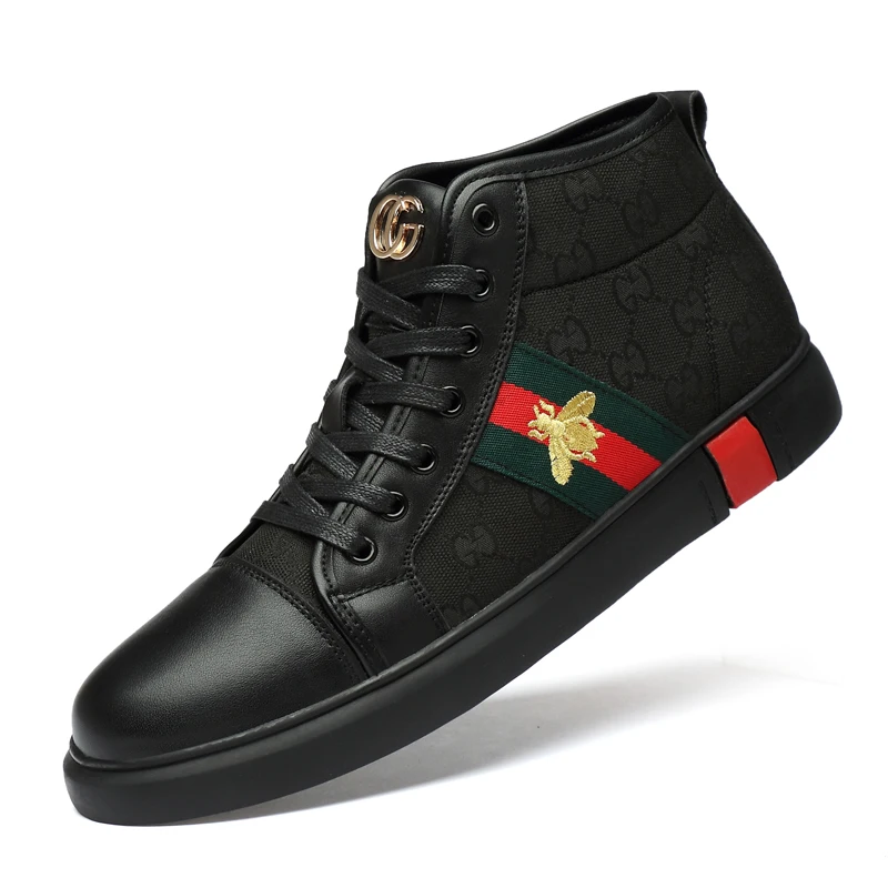 

Breathable leather sports casual sneakers Thick-soled increased men's shoes