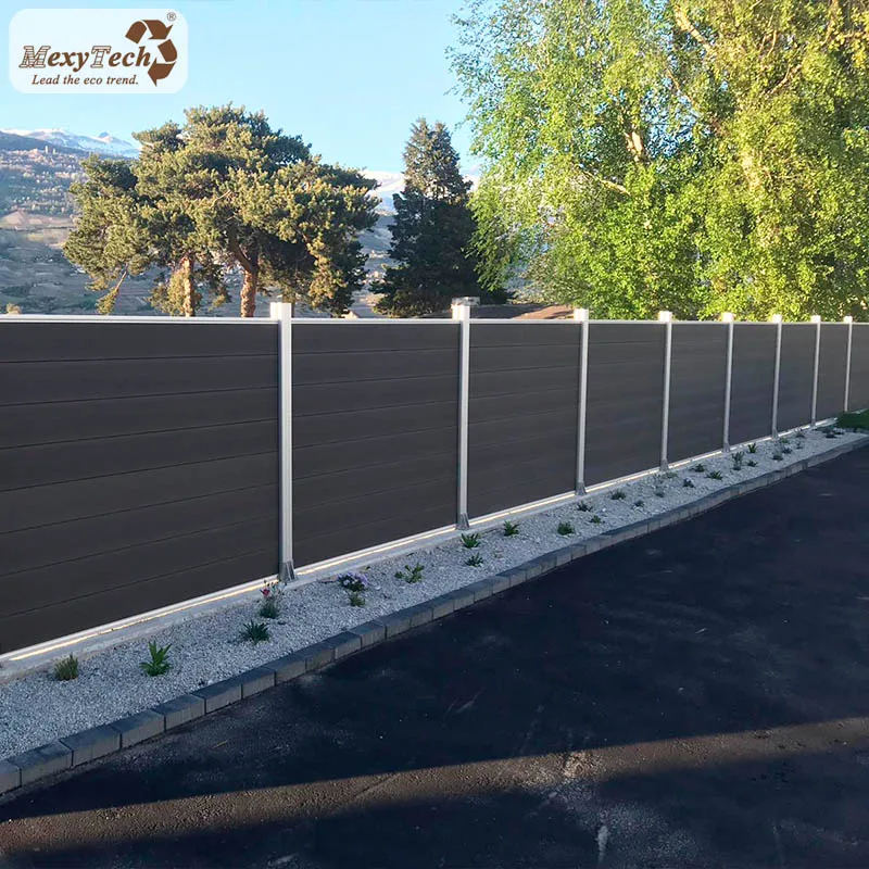 

Mecofence durable composite wpc fence panels for garden, Coffee,teak,dark grey
