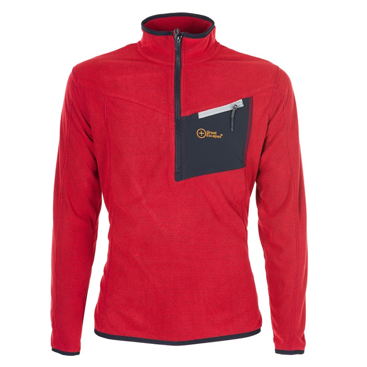 

Fashional spring men fleece jacket 100% Polyester breathable fleece half zip