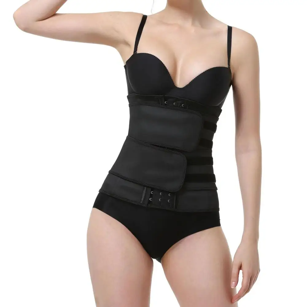 

high quality men women adults weight loss zip up slimming sauna shapewear waist trainer, Black