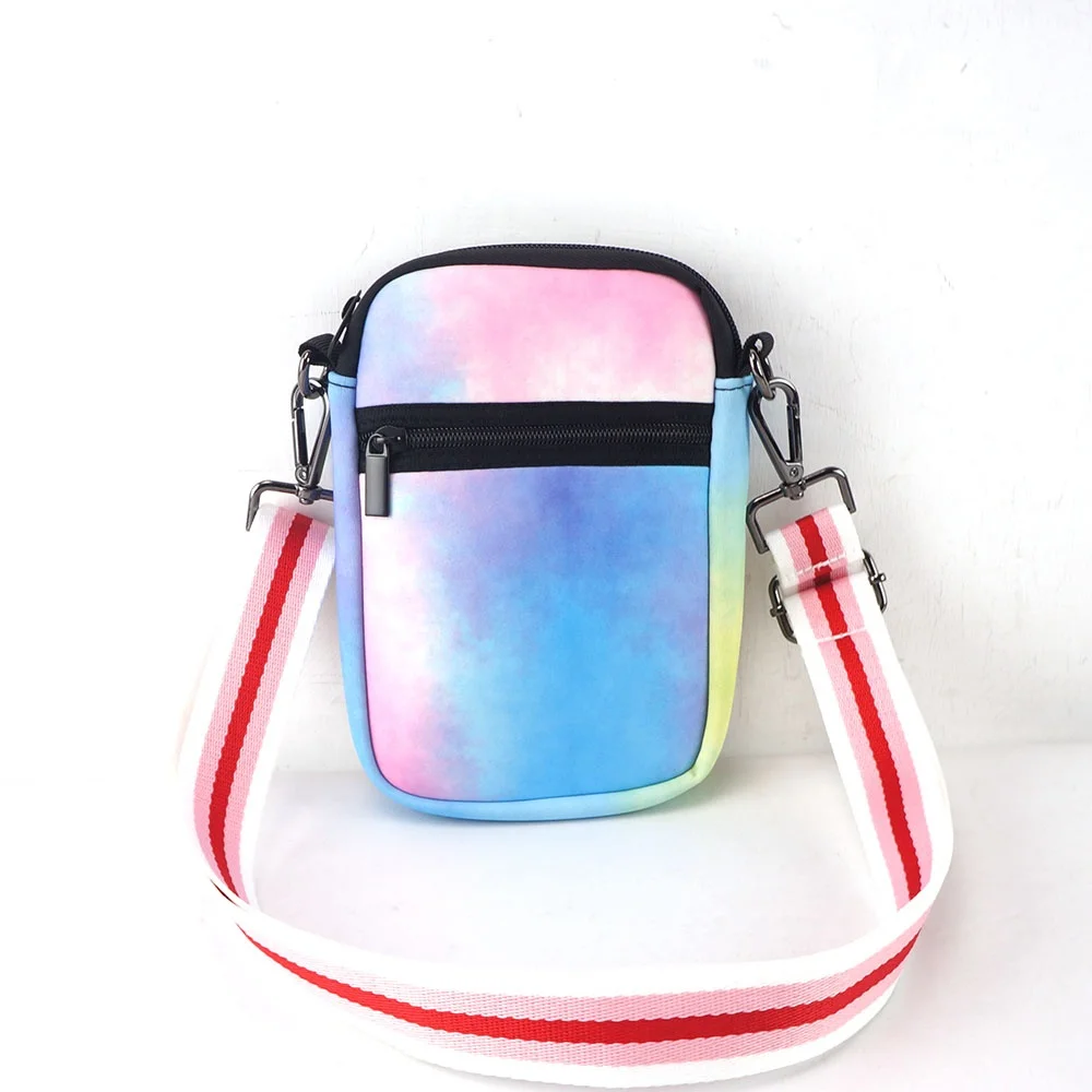 

Cosmetic men and women trendy neoprene leopard print cross body handbag mobile phone bags