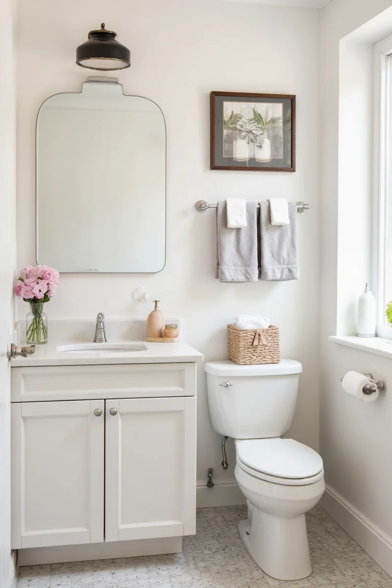 Kid-centric whimsical bathroom theme with animal decals