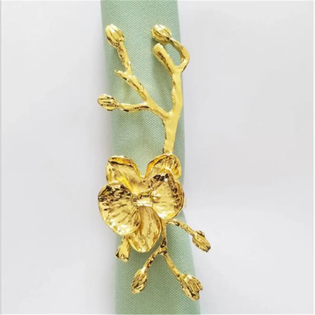 

Jachon decorative winter sweet blossom gold metal napkin rings for wedding