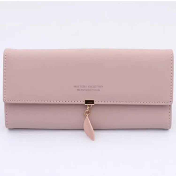 

Manufacturer direct 2021 hot style small fresh leaf wallet multi-functional hand bag, Pink/blue/black/gray/customized
