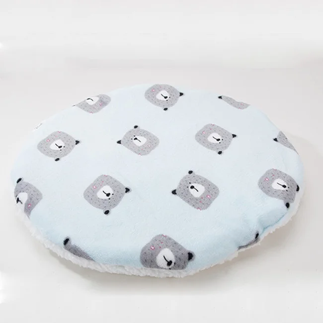 

Dropshipping Rabbit Bear Print Winter Pets Accessories Round Shape Soft Warm Plush Cat Bed Cover Dog Pillows