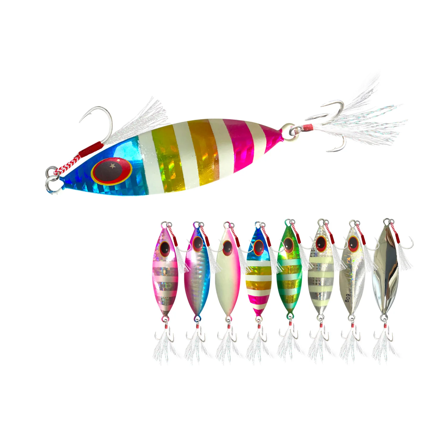 

AFISHLURE wholesale 15g 60g Pesca new jig lead deep slow jigging fishing lures chrome jig lure, 8 colors
