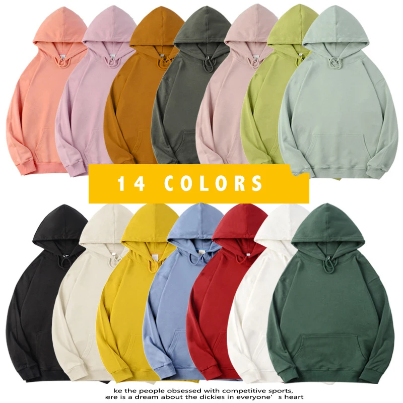 

Wholesale men's solid color hoodie 100% cotton custom oversized high quality pullover unisex hooded sweatshirt, Customized color