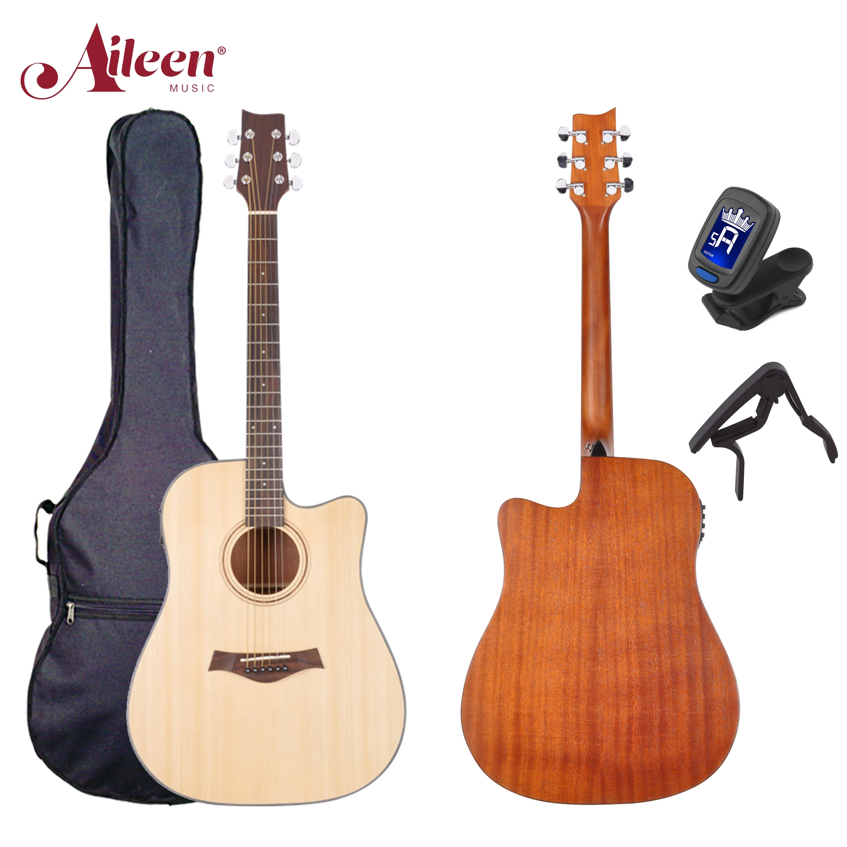 

AileenMusic  carbon neck cutaway acoustic guitar with LCD EQ and tuner(AF485CE