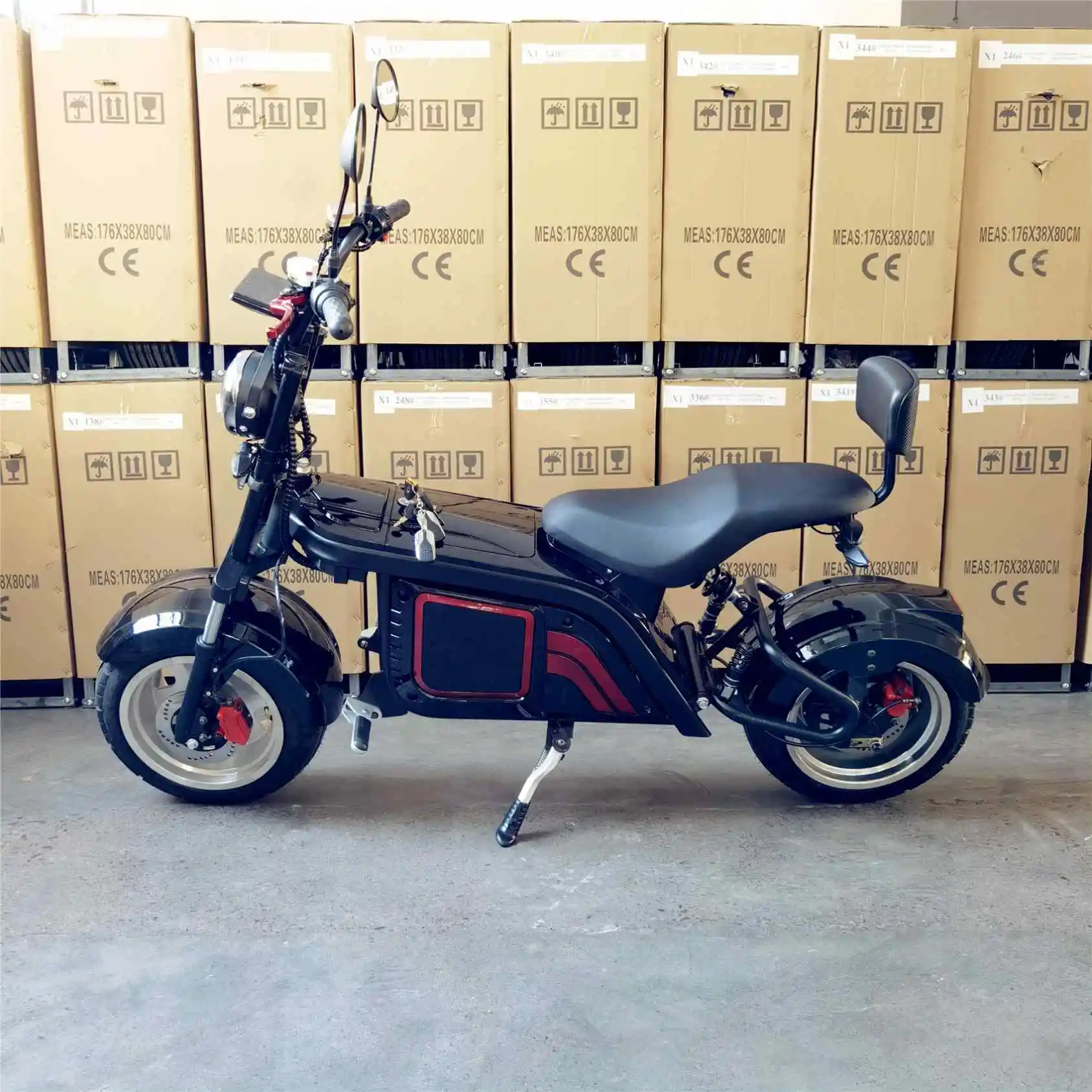 

China Factory New Design 60V 12/20/30Ah EEC COC Fashion Chopper Electric Scooters Citycoco 3000W Adult Two Wheel