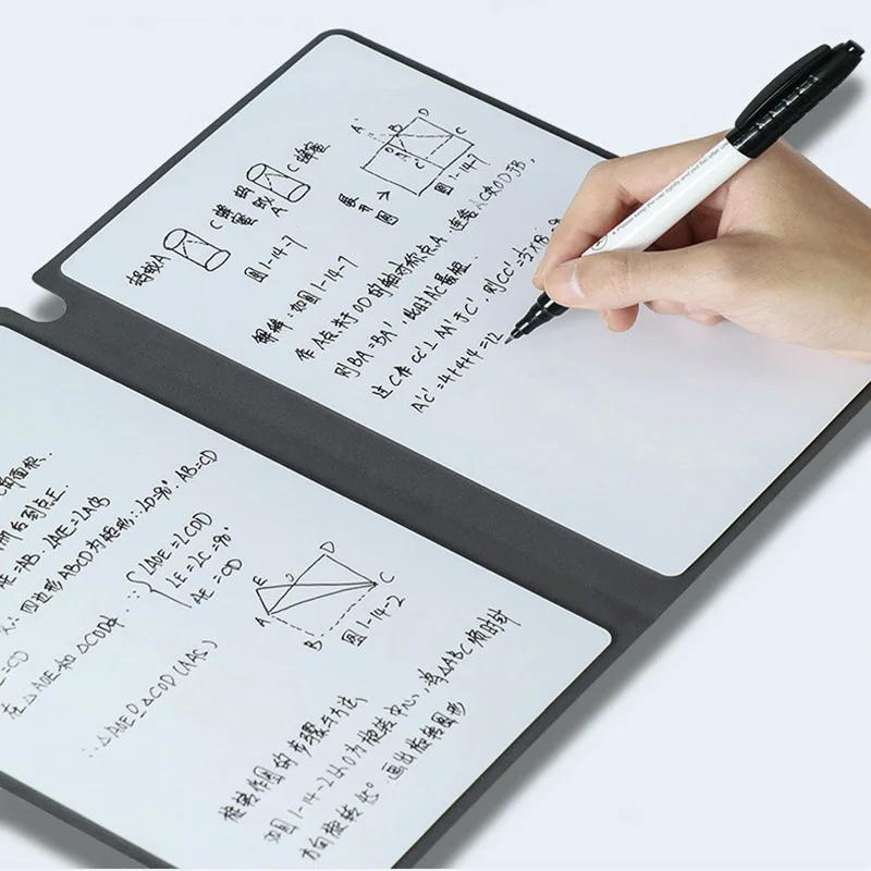 

Hot Selling A5 Whiteboard Notebook Portable Weekly Planner Leather Memo Whiteboard with Pen and Erasing Cloth