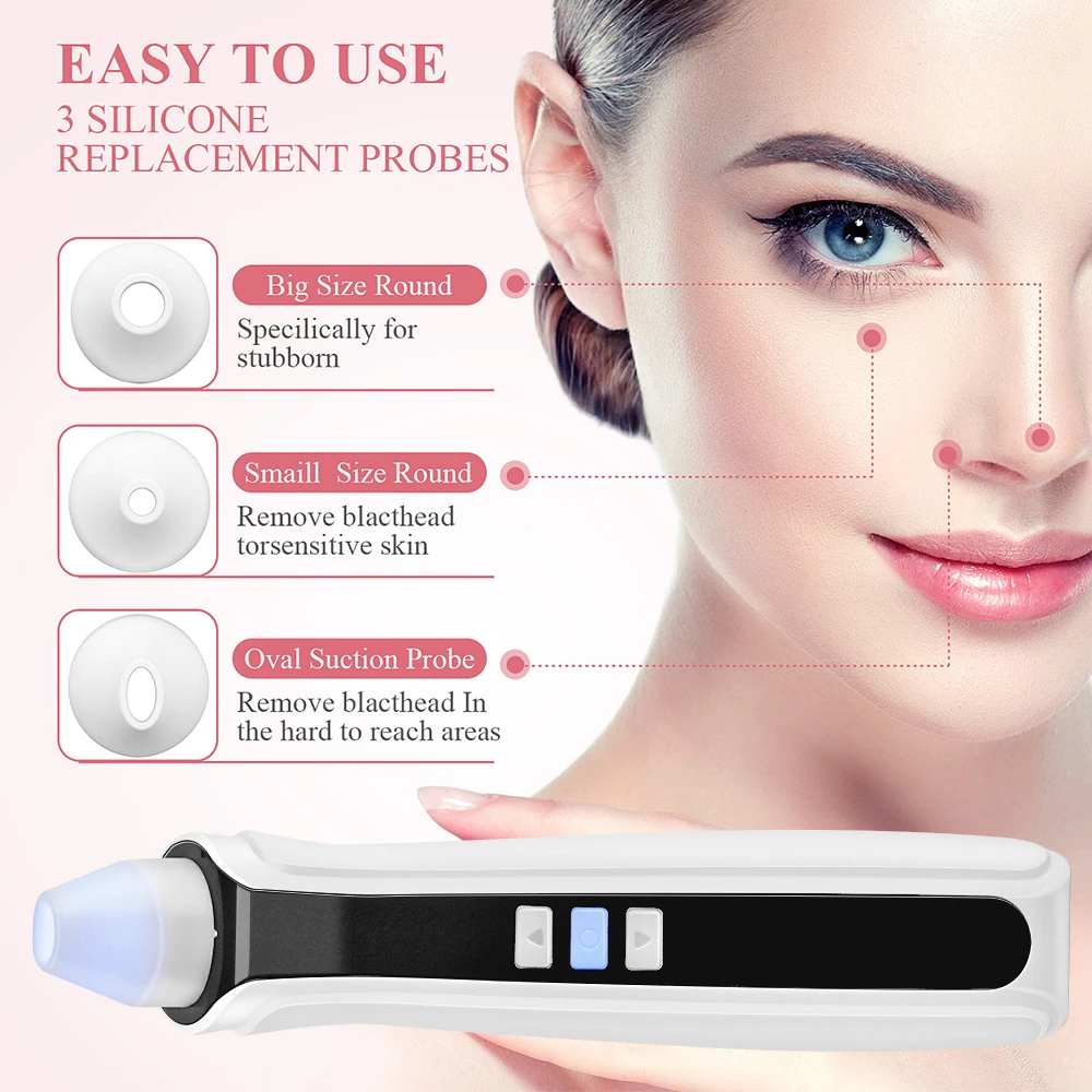 

Wifi Microscope Camera Visual Blackhead Acne Comedone Removal Tool Vacuum Blackhead Remover, White