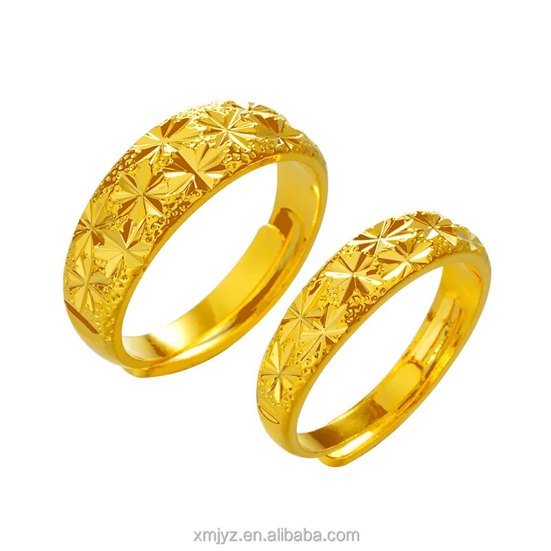 

Brass Gold-Plated Men's And Women's No Color Fading Starry Glossy Alluvial Gold-Like Open Ring Couple's Jewelry Wholesale
