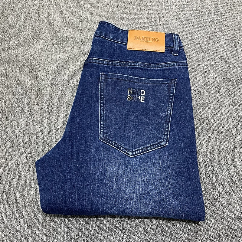 

New Design Cotton Straight Loose Fit Men's Business Jeans Pocket