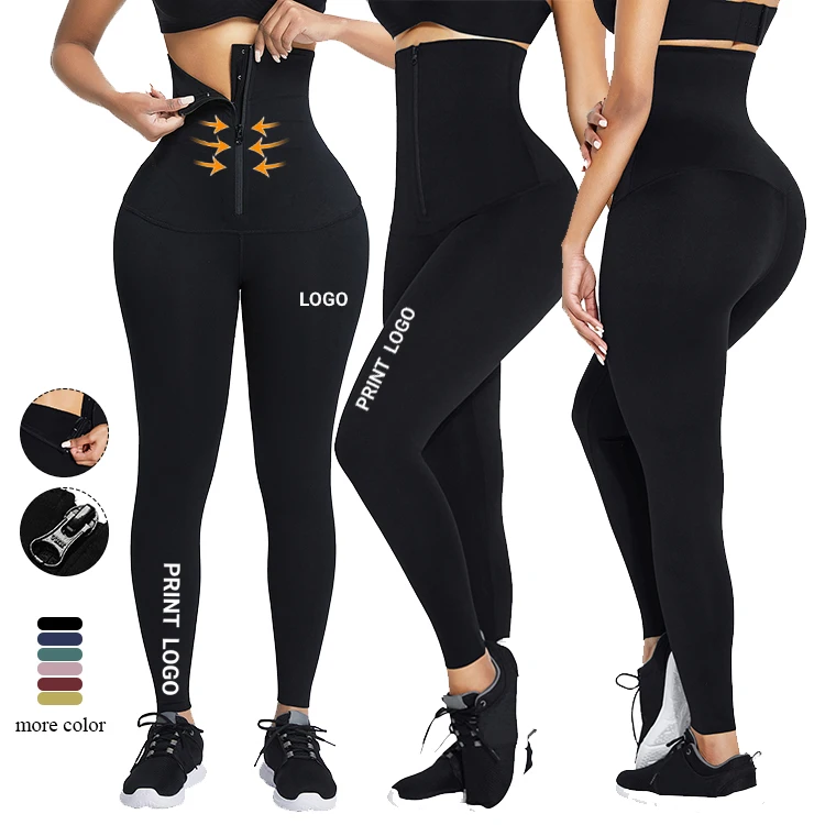 

Custom Logo Women Fitness Wear High Waist Yoga Pants Adjustable Hooks And Zipper Waist Trainer Leggings