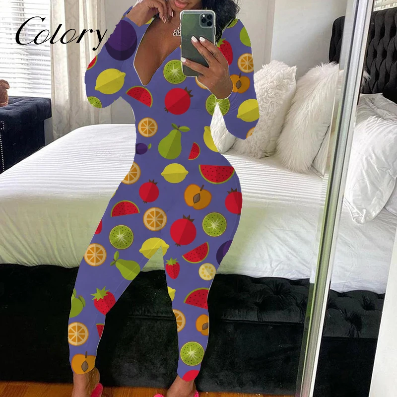 

Colory Customize One Piece Jumpsuit Custom Girls Romper Adult Onesie Long With Butt Flap, Picture shows