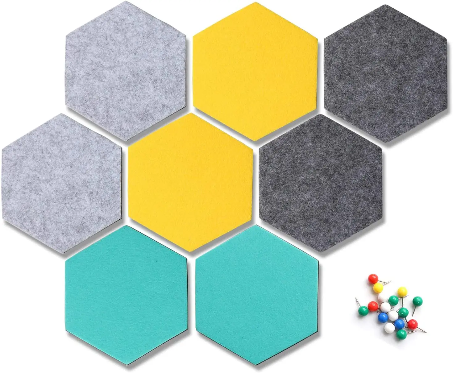 

Home Decoration Felt Pin Board, Felt Bulletin Board Notice Pin Hexagon Felt Pin Board Self Adhesive, Gray