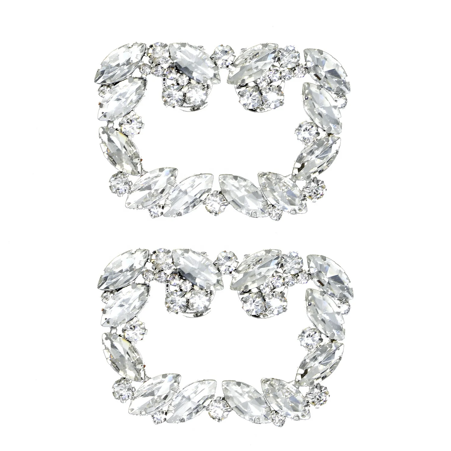 

XILIANGFEIZI Luxury Metal Bling High Heel Wedding Accessories Crystal Shoe Charms Buckle Rhinestone Shoe Charm