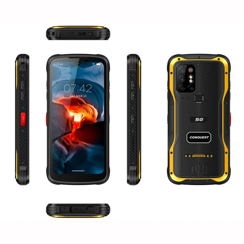 

Conquest S20 5g android11 IP69 MIL-STD-810 PTT-over-cellular walkie talkie phone with NFC rugged smartphone support 8G+256GB