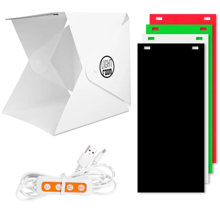 

2021 Portable 20cm Photo Shooting Backdrops Studio Accessories 4 Colors LED Light Box 40cm Mini Photography Studio