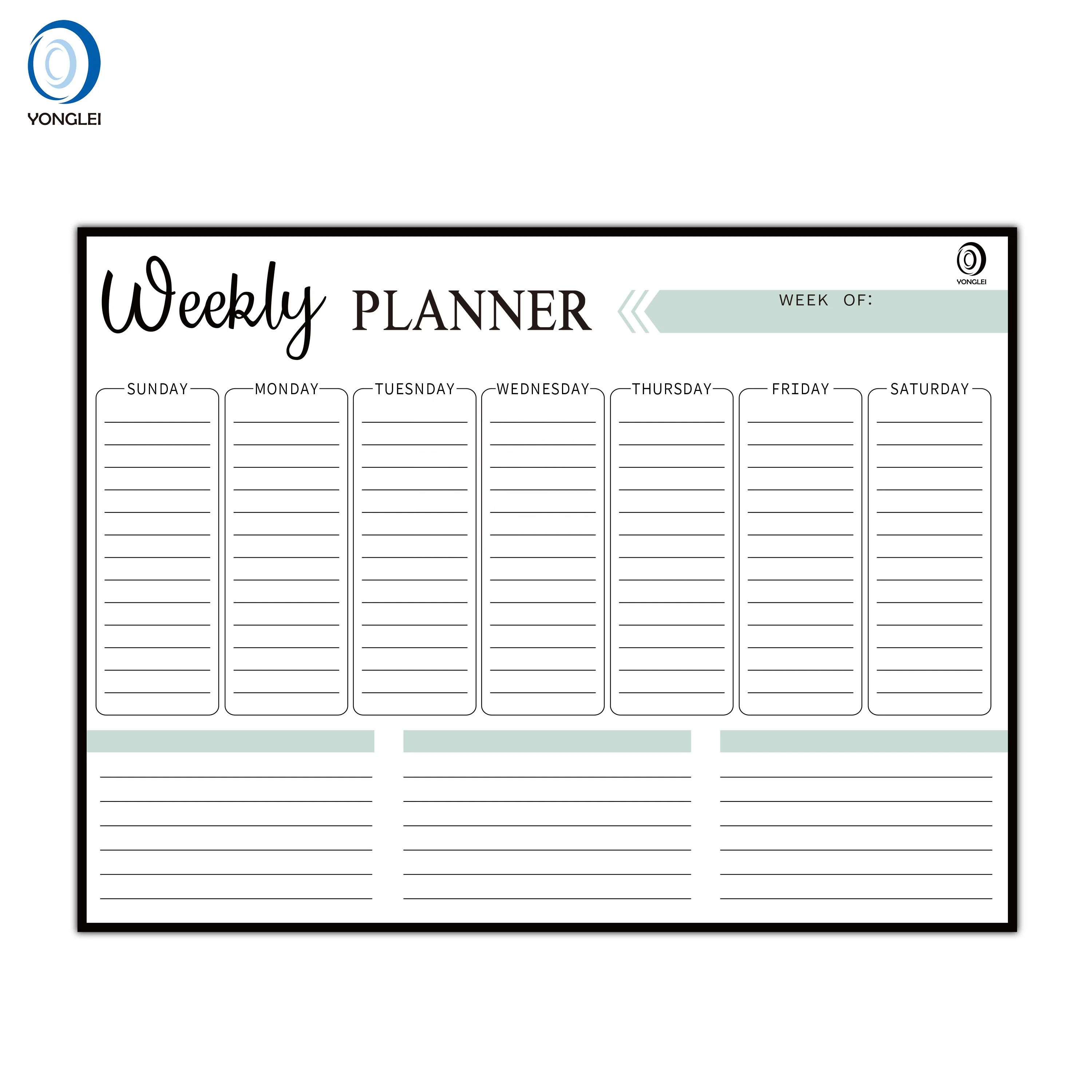 
11.8-3A1 Fridge Magnetic Board Refrigerator Magnet Memo Board Whiteboard Weekly Planner 