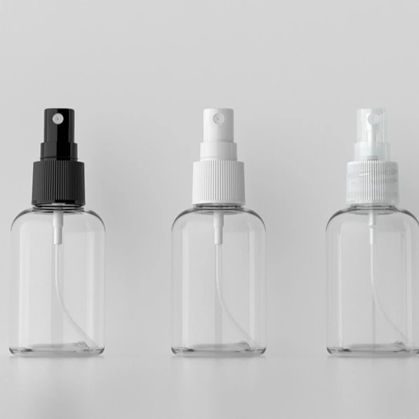 

Zhejiang hangzhou factories white spray cap New design custom empty plastic spray bottle 50ml pet bottle