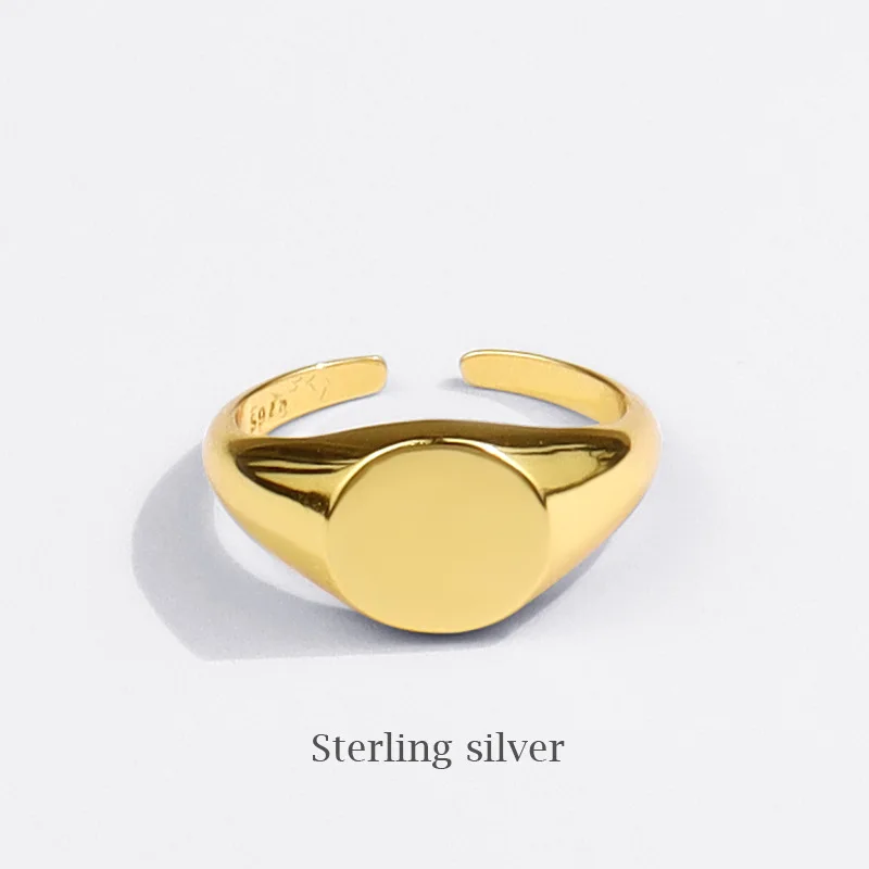 

Fashion Jewelry 925 sterling Silver Rings Women Jewelry Simple Gold Ring Opening Adjustment Jewelry, Customized color