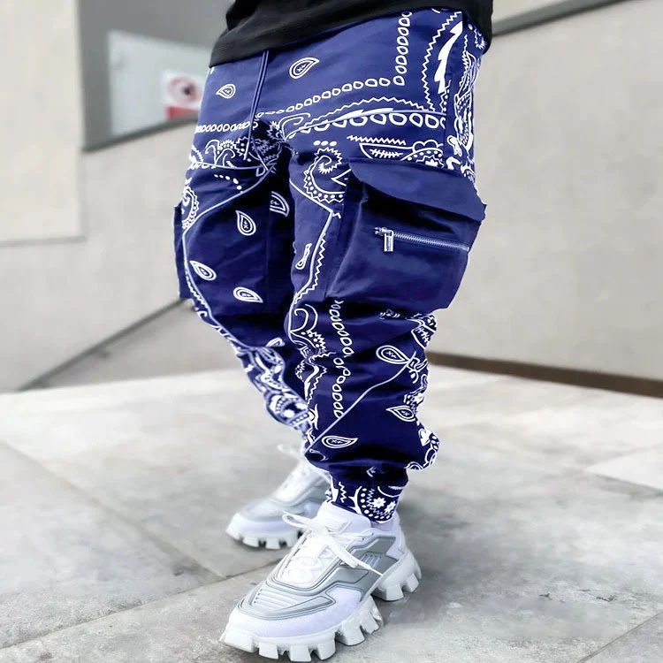 

KX-43 New arrival fashion printed tactical tiny leg hip hop harem pant for men stylish cargo cotton men's trousers & pants