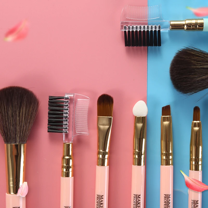 

Lameila High Quality Synthetic Makeup Brush Set Custom Logo Wholesale 6pcs Makeup Brush Set L0782, Pink, blue or customized