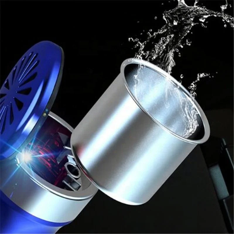 

ABS Stainless Steel Round Creative LED Light Car Ashtray Smoking Accessories, Red/black/champagne/blue