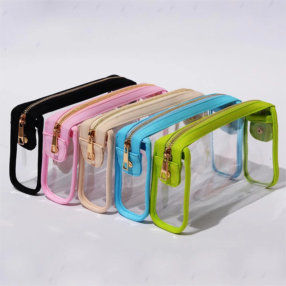 

Keymay 9 Colors See Through Zipper Clear Jelly Bag Bathroom Waterproof Cosmetic Bag Makeup PVC Pouch Cosmetic Bag