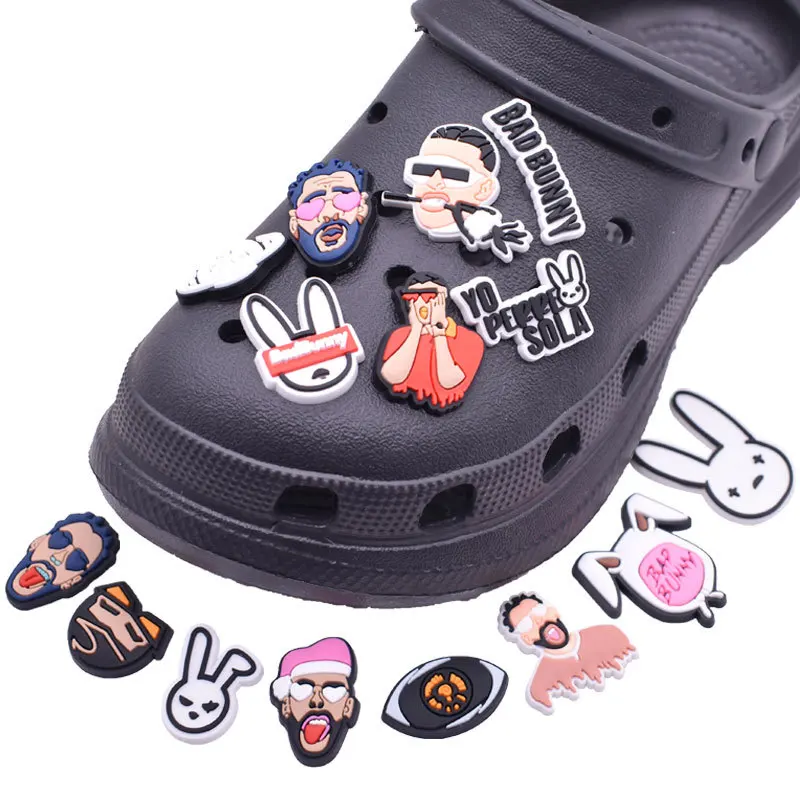 

Stock hot selling bad bunny shoes accessories crocodile charm, As picture/custom