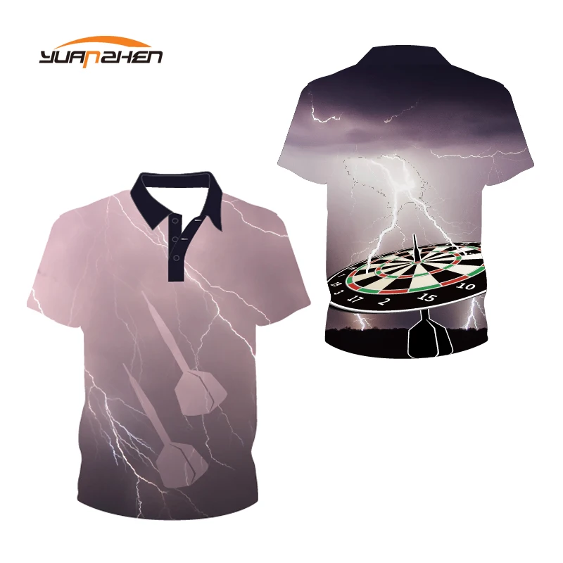 

custom sublimation printing darts shirt with pocket