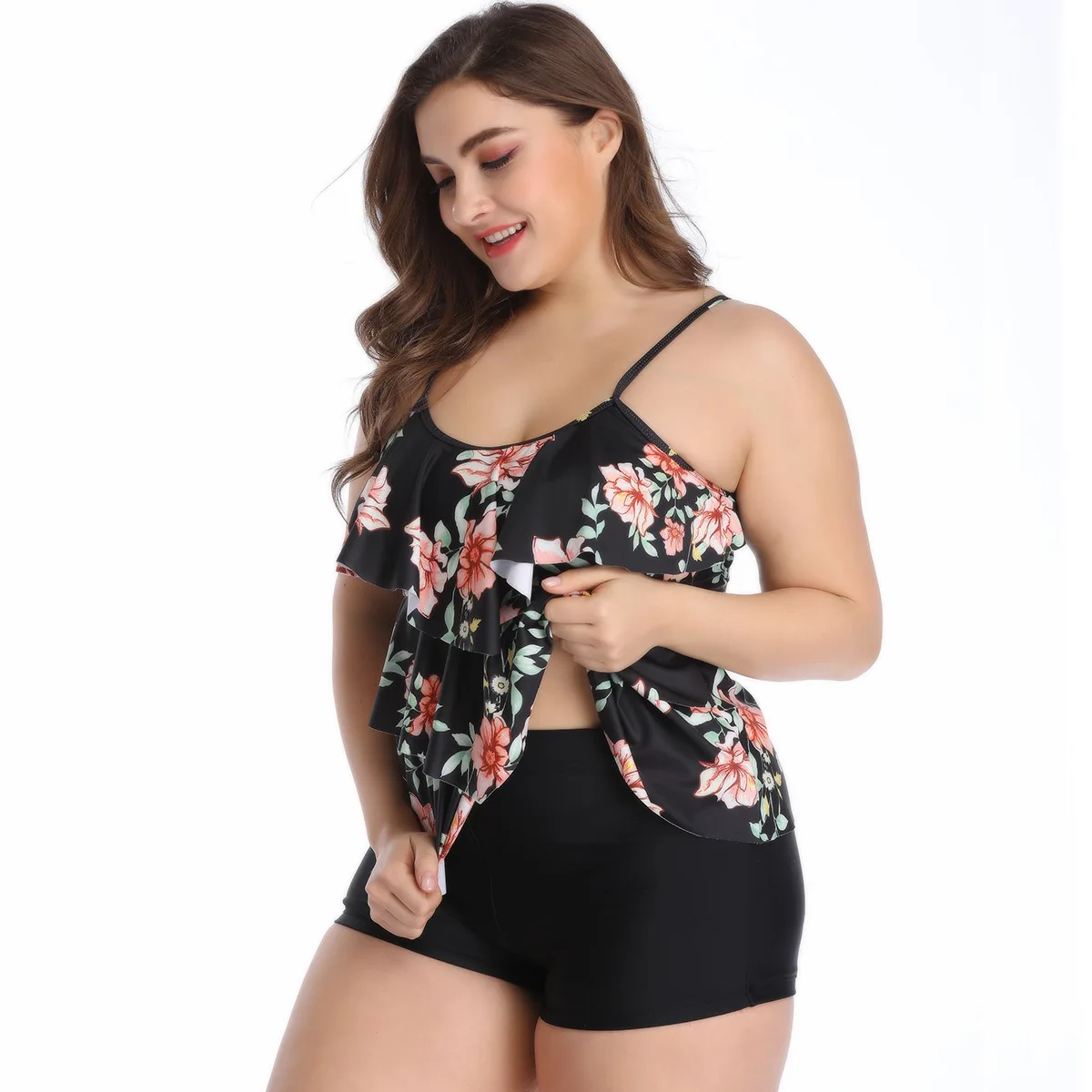 

Women's swimsuit plus swimwear for fat large-size swimwear 2 pieces, Shown