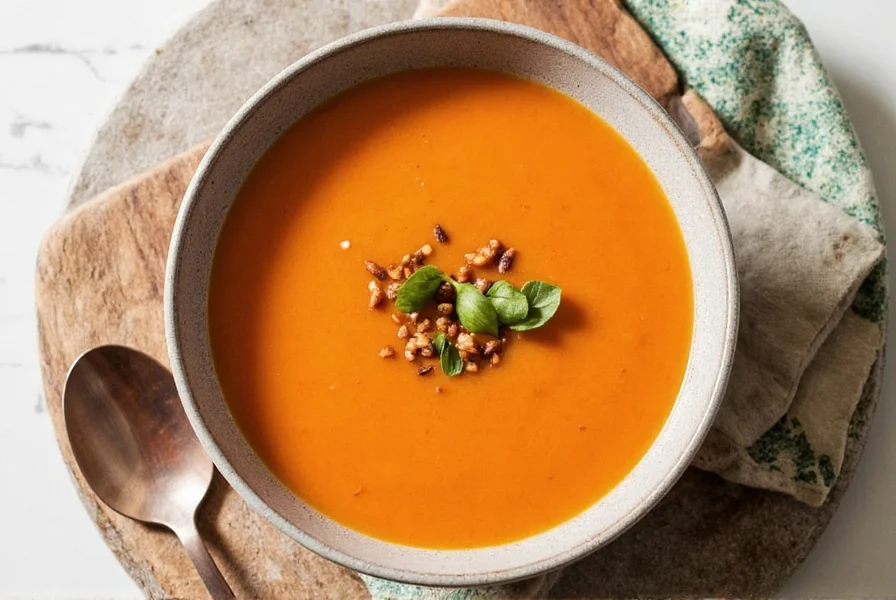 Bowl of homemade soup with steam rising