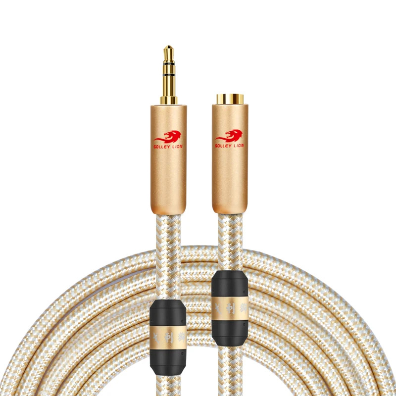 

2020 New Upgrade Gold Plated 3.5mm Male To Female AUX Cable Stereo Adapter Audio Cable for Smartphone