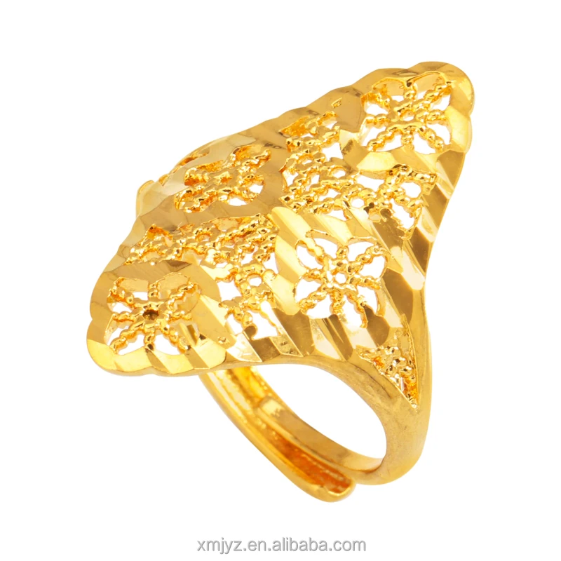 

Foreign Trade Cross-Border Source Of Prismatic Plum Blossom Hollow Ring Korean Fashion Ring Female Ins Wind Ring